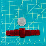 Medium Red Bar Rosarita, Set of 7 Dimensions