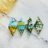 Large Mixed Triangle Mixed Turquoise, Set of 8 Background