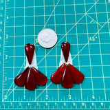 Large Red Teardrop Rosarita, Set of 8 Dimensions