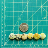 Small Mixed Round Mixed Turquoise, Set of 6 Dimensions