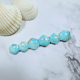 Medium Sky Blue Hexagon Sand Hill Turquoise, Set of 6 Background
