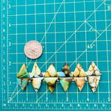 Medium Mixed Triangle Mixed Turquoise, Set of 12 Dimensions