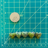 Medium Sea Green Heart Yungai Turquoise, Set of 5 Dimensions