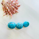 Medium Ocean Blue Oval Yungai Beads, Set of 3 Background