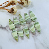 Medium Lime Green Teardrop Green Serpentine Serpentine, Set of 10 Background