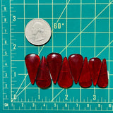 Medium Red Teardrop Rosarita, Set of 8 Dimensions