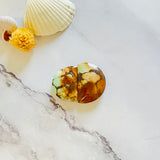 Large Royal Orange Half Moon Treasure Mountain Turquoise, Set of 2 Background