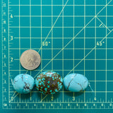 Large Ocean Blue Oval Mixed Beads, Set of 3 Dimensions