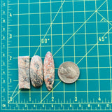 Large Red Mixed Golden Birch Turquoise, Set of 3 Dimensions