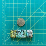 Medium Mixed Bar Wild Horse Turquoise, Set of 4 Dimensions