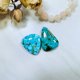 Large Ocean Blue Teardrop Kingman Turquoise, Set of 2 Background