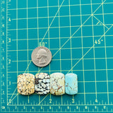 Medium Mixed Barrel Mixed Turquoise, Set of 4 Dimensions