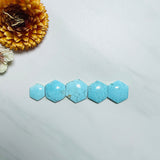 Medium Sky Blue Hexagon Sand Hill Turquoise, Set of 5 Background