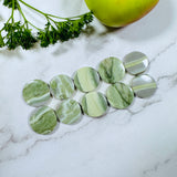 Medium Lime Green Round Green Serpentine Serpentine, Set of 10 Background
