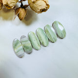 Medium Lime Green Oval Green Serpentine Serpentine, Set of 6 Background