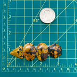 Large Royal Orange Mixed Treasure Mountain Turquoise, Set of 4 Dimensions