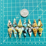 Large Mixed Shield Mixed Turquoise, Set of 14 Dimensions