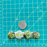 Large Sea Green Round Mixed Turquoise, Set of 4 Dimensions