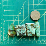 Large Mint Green Mixed Crescent Lake Variscite, Set of 4 Dimensions