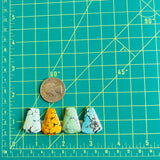 Large Mixed Freeform Mixed Turquoise, Set of 4 Dimensions