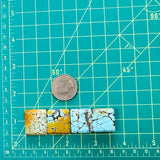 Large Mixed Square Mixed Turquoise, Set of 4 Dimensions