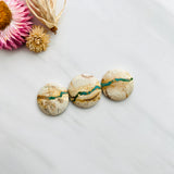 Large Deep Green Round Royston Turquoise, Set of 3 Background