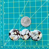 Large Earth Brown Round Purple Lavender Variscite, Set of 3 Dimensions