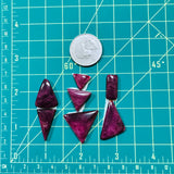 Medium Purple Mixed Spiny Oyster, Set of 7 Dimensions