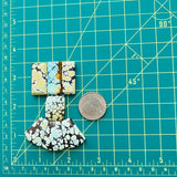 Large Royal Orange Mixed Mixed Turquoise, Set of 7 Dimensions