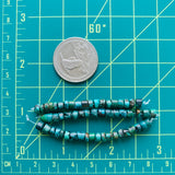 Small Sea Green Heishi Yungai, Set of 20 Dimensions