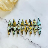 Medium Mixed Shield Mixed Turquoise, Set of 16 Background