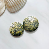 Large Earth Brown Round Purple Lavender Variscite, Set of 2 Background