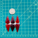 Large Red Teardrop Rosarita, Set of 6 Dimensions