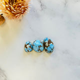 Small Sky Blue Freeform Golden Hills Turquoise, Set of 3 Background