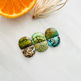 Large Mixed Half Moon Mixed Turquoise, Set of 6 Background
