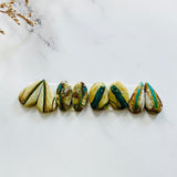 Small Deep Green Mixed Royston Turquoise, Set of 8 Background