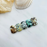 Medium Royal Orange Barrel Mixed Turquoise, Set of 5 Background