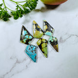 Medium Mixed Shield Mixed Turquoise, Set of 6 Background