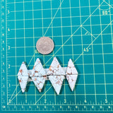 Medium Faint Blue Triangle Sand Hill Turquoise, Set of 8 Dimensions