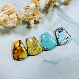 Medium Mixed Petal Mixed Turquoise, Set of 4 Background
