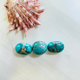 Medium Ocean Blue Oval Yungai Beads, Set of 3 Background