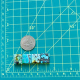 Small Mixed Square Mixed Turquoise, Set of 4 Dimensions