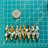 Medium Mixed Shield Mixed Turquoise, Set of 16 Dimensions
