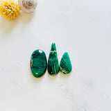Medium Deep Green Mixed Crescent Lake Variscite, Set of 3 Background