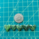 Small Sea Green Heart Yungai Turquoise, Set of 6 Dimensions