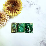 Large Deep Green Bar Crescent Lake Variscite, Set of 3 Background