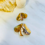 Large Royal Orange Teardrop Golden Birch Turquoise, Set of 6 Background