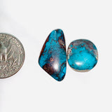 Large Sky Blue Mixed Bisbee Turquoise, Set of 2 Dimensions