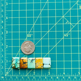 Medium Mixed Bar Mixed Turquoise, Set of 5 Dimensions