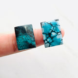 13x18mm Rectangle Yungai Turquoise Cabochons, Set of 1